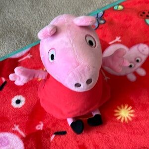 Peppa Pig blanket and stuffed toy bundle in good condition.